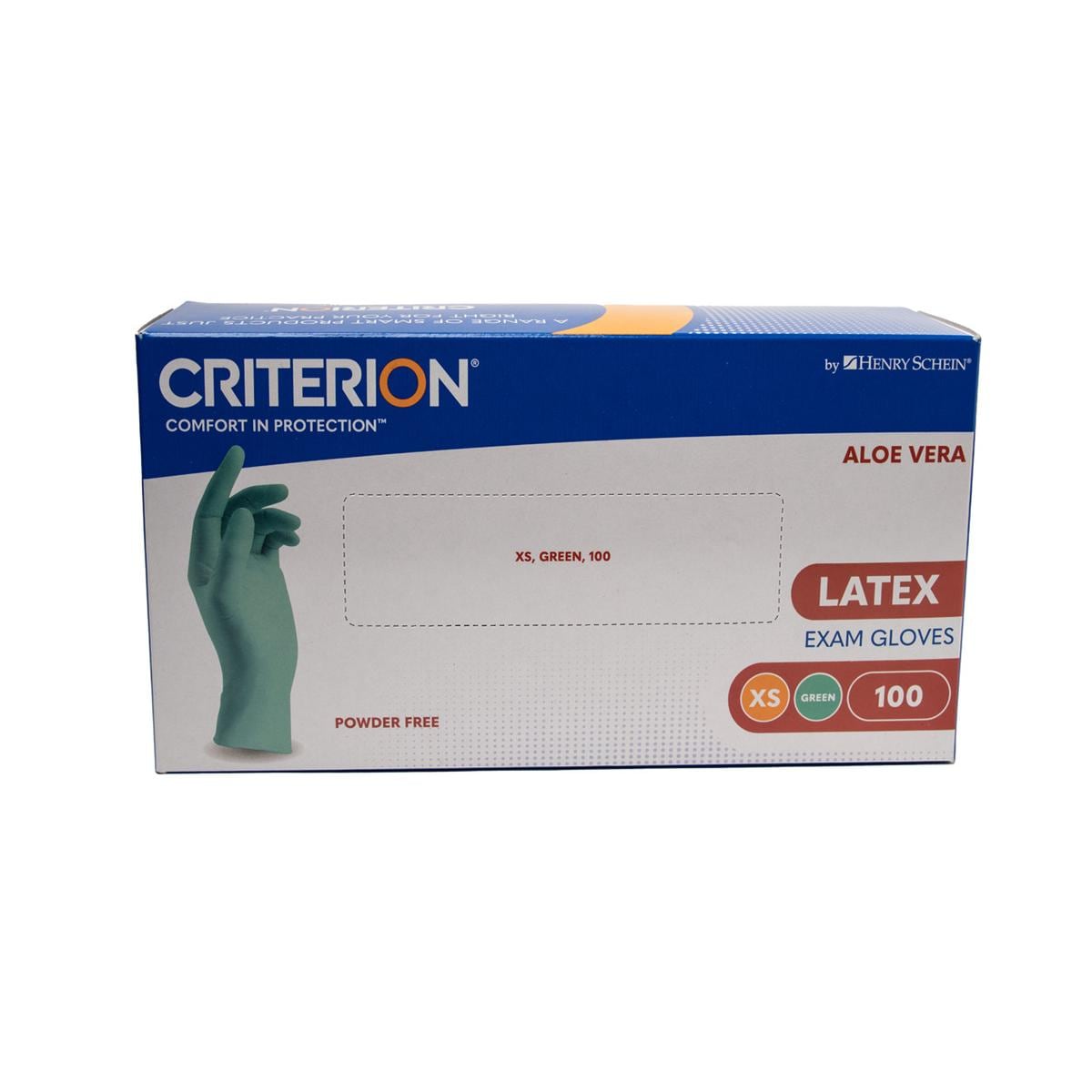 HS-Aloe Latex Handschuhe puderfrei Criterion® - Größe XS, Packung 100 Stück