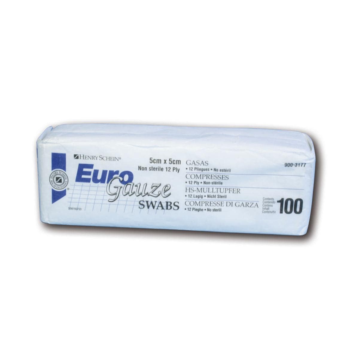 HS-Mullkompressen Euro Gauze, unsteril - Größe 5 x 5 cm, 12-lagig, Packung 100 Stück