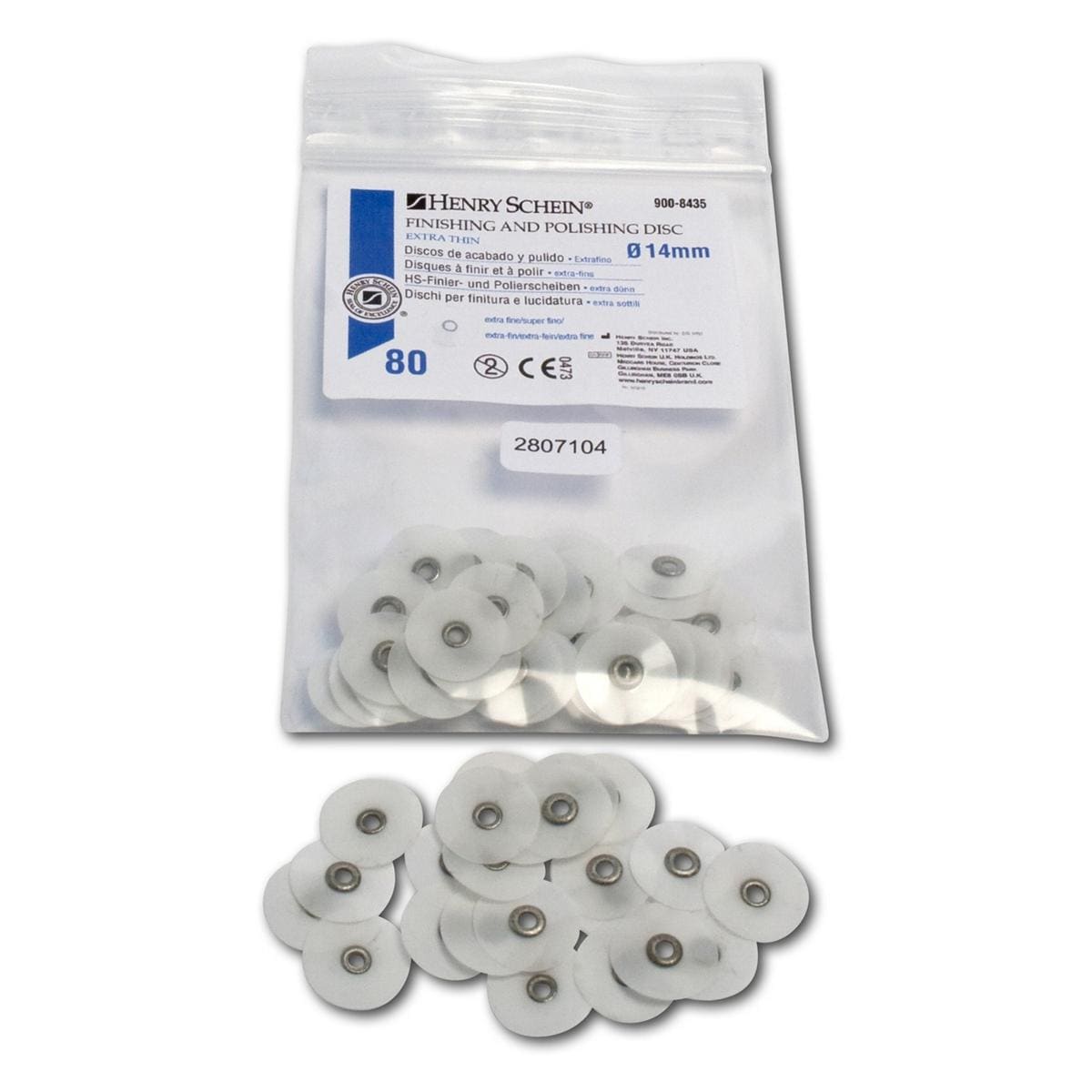 HS-Finier- und Polierscheiben extradünn - Nachfüllpackung - Weiß - extrafein, Ø 14 mm, Packung 80 Stück