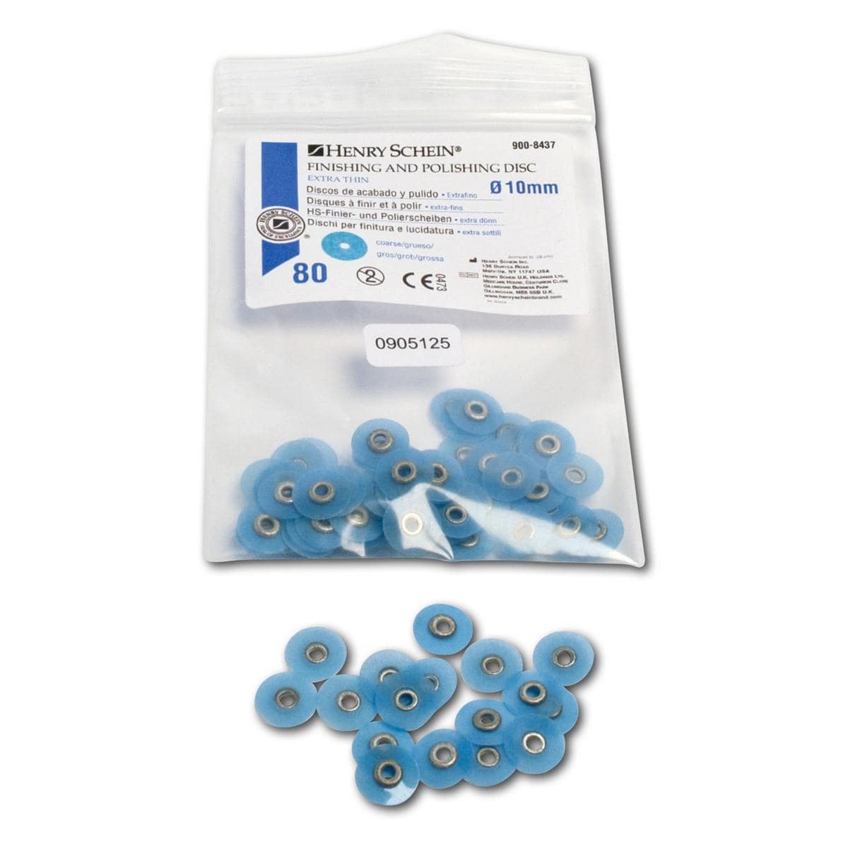HS-Finier- und Polierscheiben extradünn - Nachfüllpackung - Blau - grob, Ø 10 mm, Packung 80 Stück