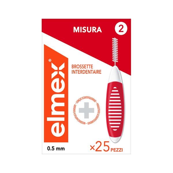 elmex® Interdentalbürsten - Größe 2 - rot, Ø 0,5 mm, Packung 25 Stück, Packung 25 Stück