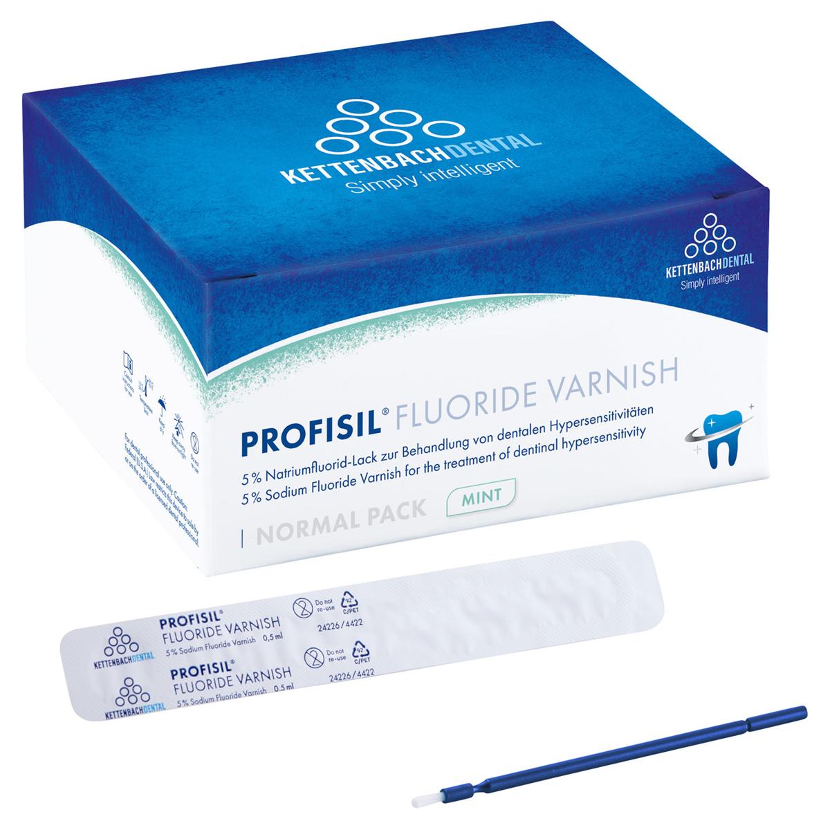 Profisil® Fluoride Varnish - Standardpackung - Mint, Packung 50 x 0,50 ml