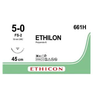 ETHILON schwarz, monofil - Nadeltyp FS2 - USP 5-0, Länge 0,45 m (661 H), Packung 36 Stück