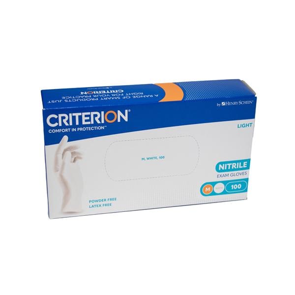 HS-Nitril Handschuhe light puderfrei, weiß, Criterion® Nitril - Größe M, Packung 100 Stück