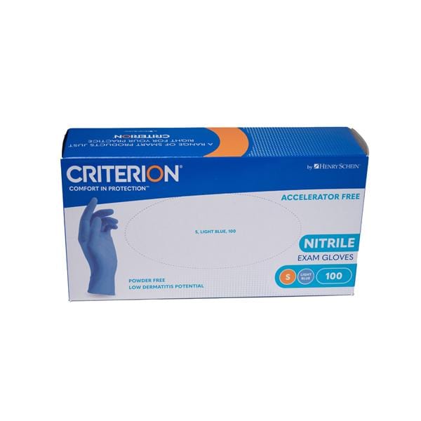 HS-Nitril Handschuhe puderfrei, blau, ohne Beschleuniger, Criterion® - Größe S, Packung 100 Stück