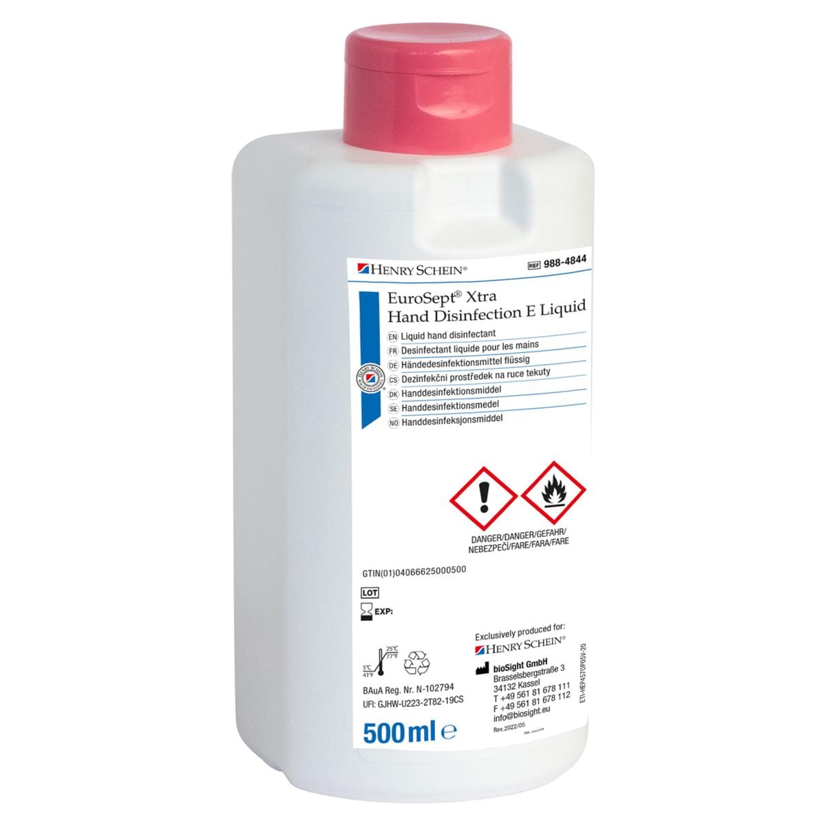 HS-EuroSept® Xtra E Flüssigkeit zur Händedesinfektion - Flasche 500 ml