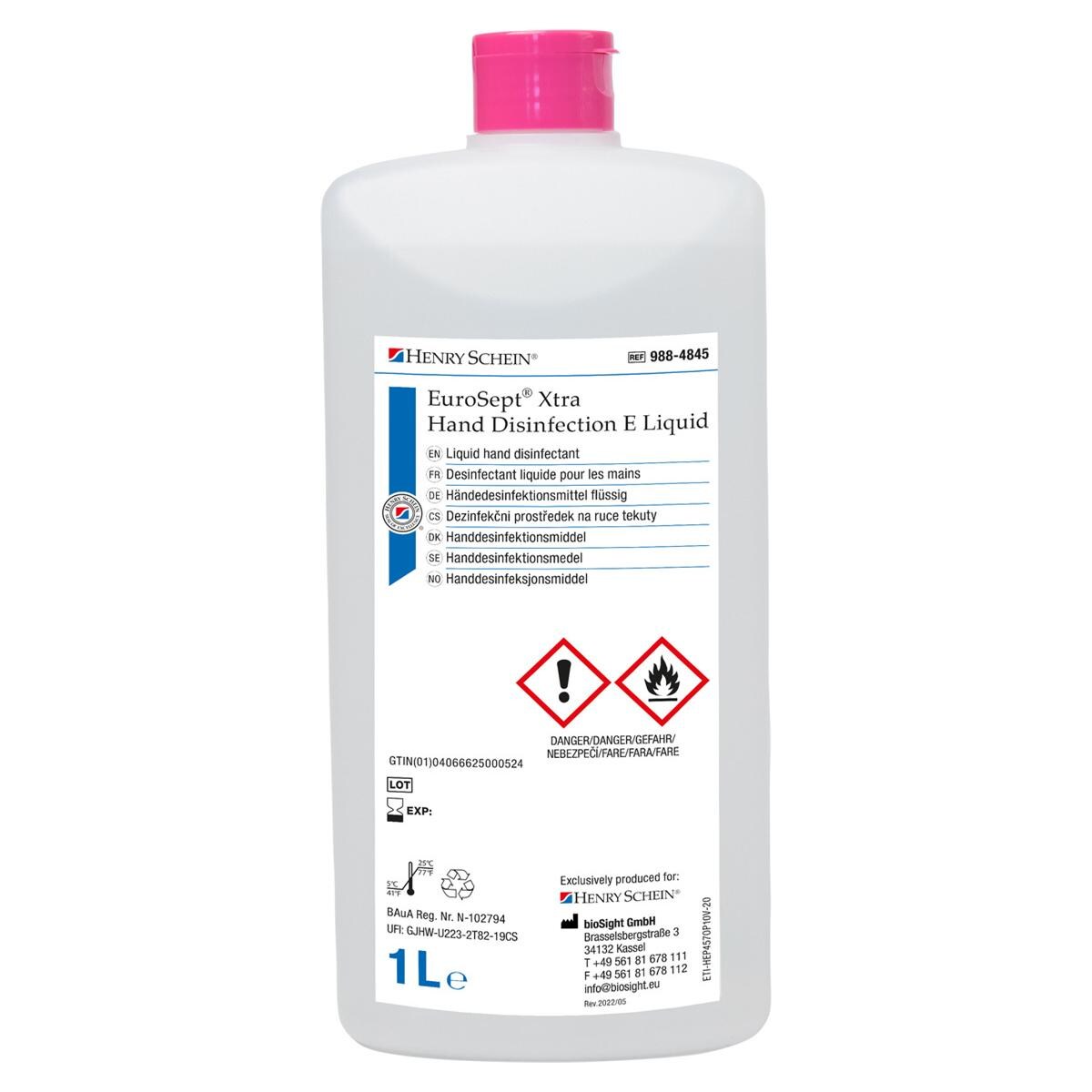 HS-EuroSept® Xtra E Flüssigkeit zur Händedesinfektion - Flasche 1 Liter