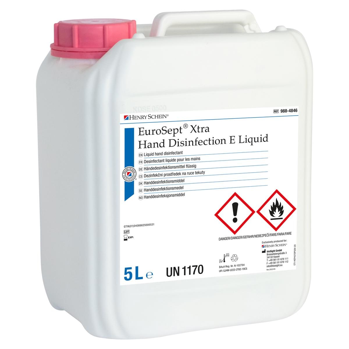 HS-EuroSept® Xtra E Flüssigkeit zur Händedesinfektion - Kanister 5 Liter