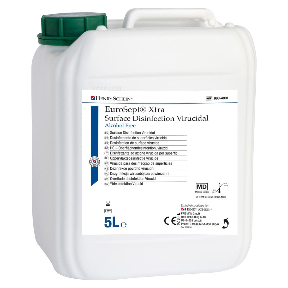 HS-Sprühdesinfektion voll viruzid Eurosept® Xtra (ohne Alkohol) - Kanister 5 Liter