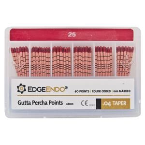 EdgeFile X7 Guttaperchaspitzen - Taper 04, ISO 025, rot, Packung 60 Stück