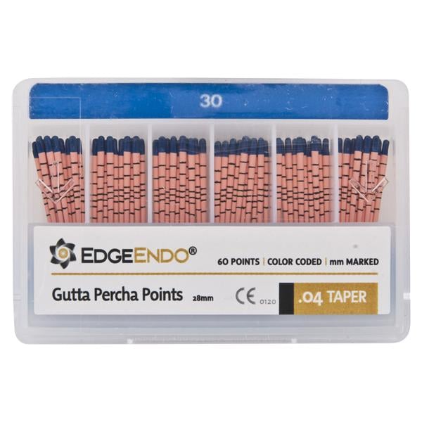 EdgeFile X7 Guttaperchaspitzen - Taper 04, ISO 030, blau, Packung 60 Stück