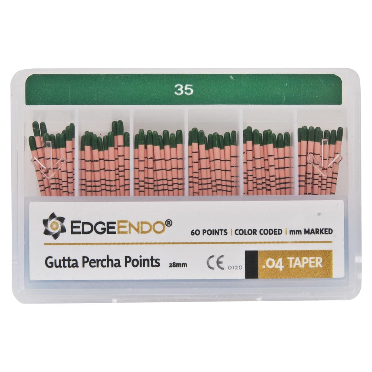 EdgeFile X7 Guttaperchaspitzen - Taper 04, ISO 035, grün, Packung 60 Stück