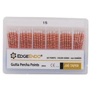 EdgeFile X7 Guttaperchaspitzen - Taper 06, ISO 015, weiß, Packung 60 Stück