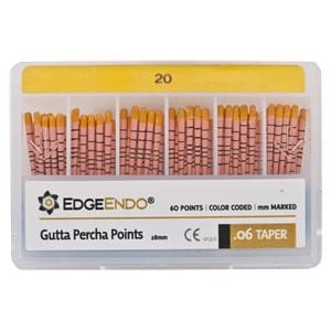 EdgeFile X7 Guttaperchaspitzen - Taper 06, ISO 020, gelb, Packung 60 Stück