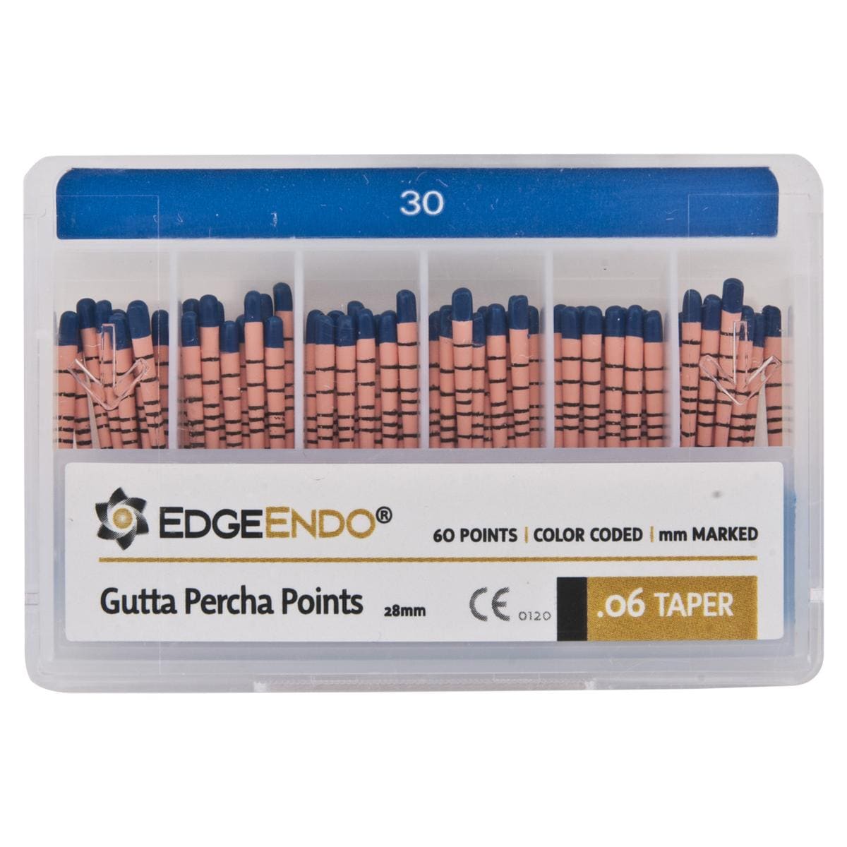 EdgeFile X7 Guttaperchaspitzen - Taper 06, ISO 030, blau, Packung 60 Stück