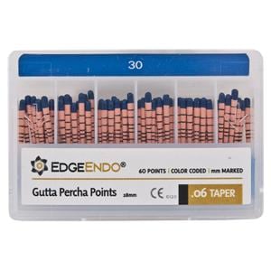 EdgeFile X7 Guttaperchaspitzen - Taper 06, ISO 030, blau, Packung 60 Stück